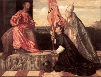 Titian : Tintoretto Pope Alexander IV Presenting Jacopo Pesaro to St Peter
